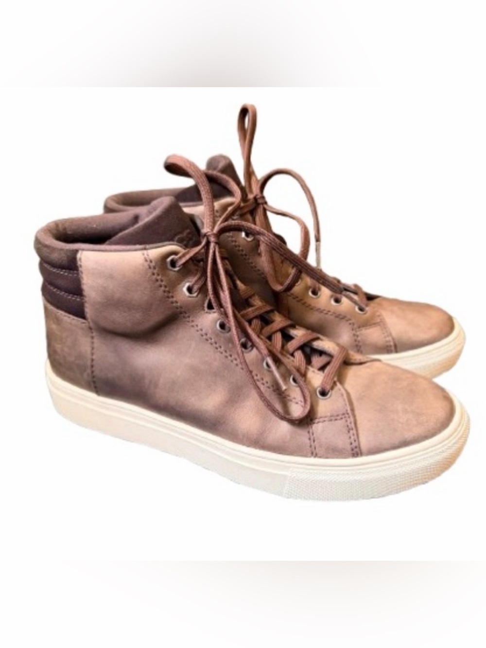UGG Baysider High Weather Men’s 7.5 Brown Leather High Top Sneakers Boots